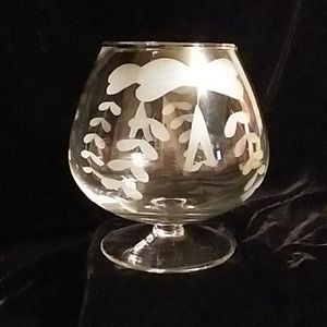 Vintage Elegant Clear Glass Vase with Etched Design